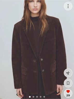 Mango Brown Suede Leather Jacket